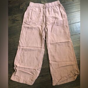 Abercrombie & Fitch linen blend wide leg pants. Size Xs. Colour rosey taupe.